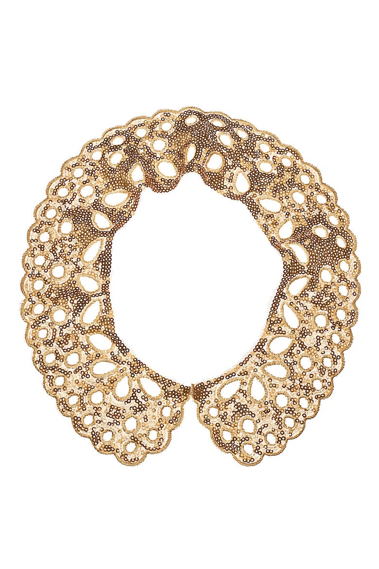 'Lacy Lady' Collar Necklace, Alternate, color, BLACK
