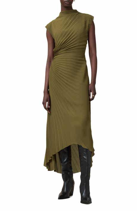 AllSaints Rayanna Pleated Cap Sleeve Dress