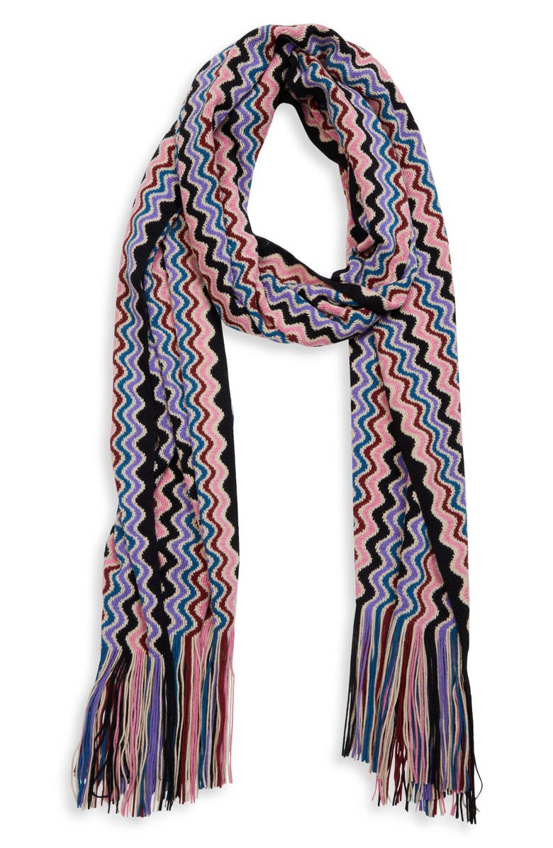 Missoni Wool Blend Fringe Scarf, Alternate, color,