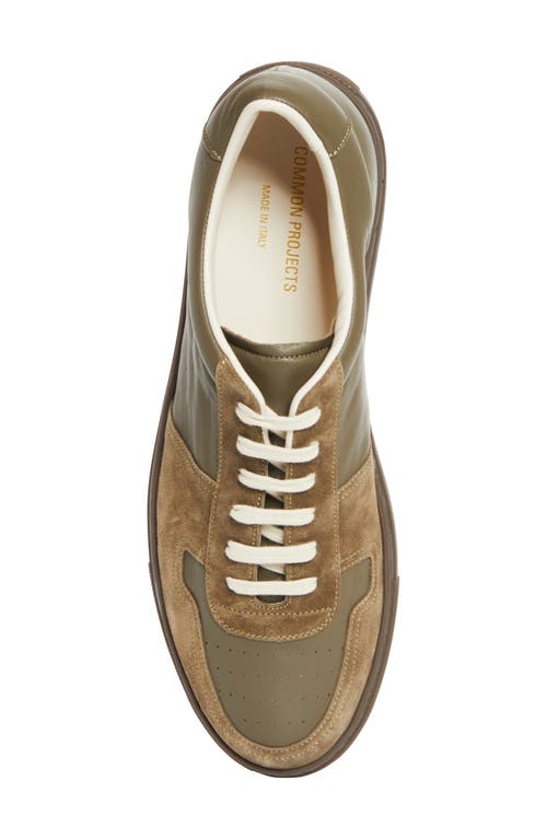 Common Projects Leather Suede Sneakers In Green