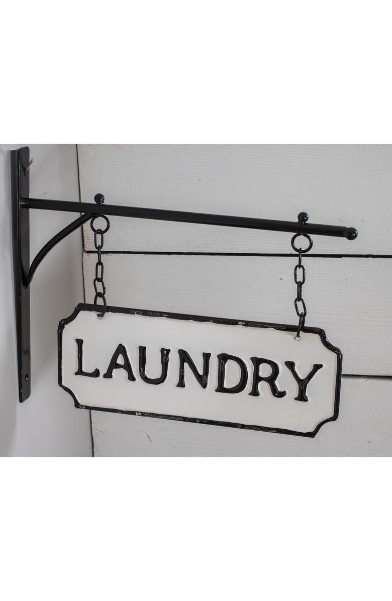 Foreside Home and Garden Foreside FWAD03983 Laundry Hanging Sign, Alternate, color, White