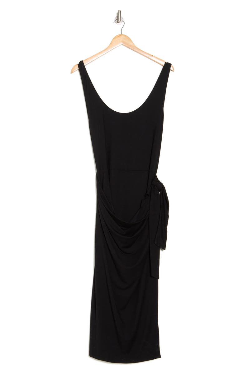 Vince Scoop Neck Wrap Tank Dress, Alternate, color, Black