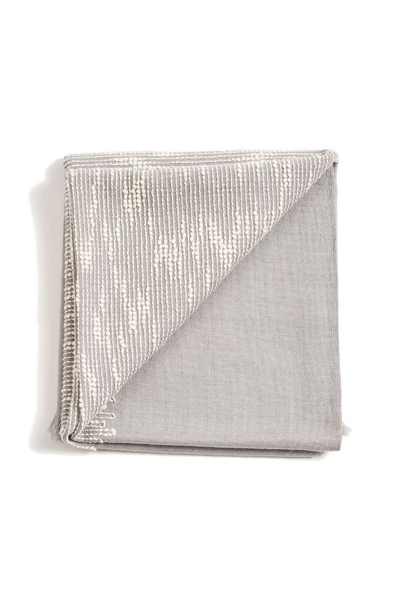 Studio Variously Flo Brown Merino Textured Handloom Throw, Main, color, Brown/Grey