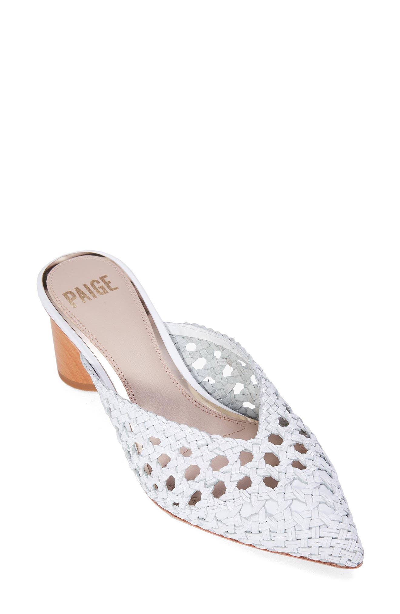 PAIGE Erin Woven Leather Mule, Alternate, color, 
