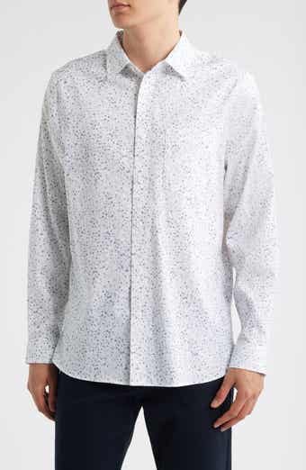 Nordstrom Ditsy Floral Long Sleeve Stretch Cotton Blend Button-Up Shirt
