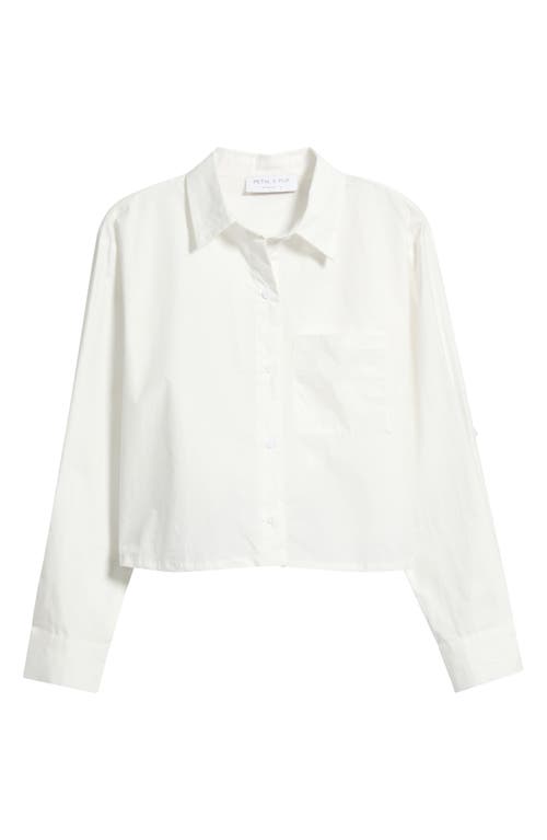 Petal And Pup Petal & Pup Bronagh Crop Button-up Shirt In White