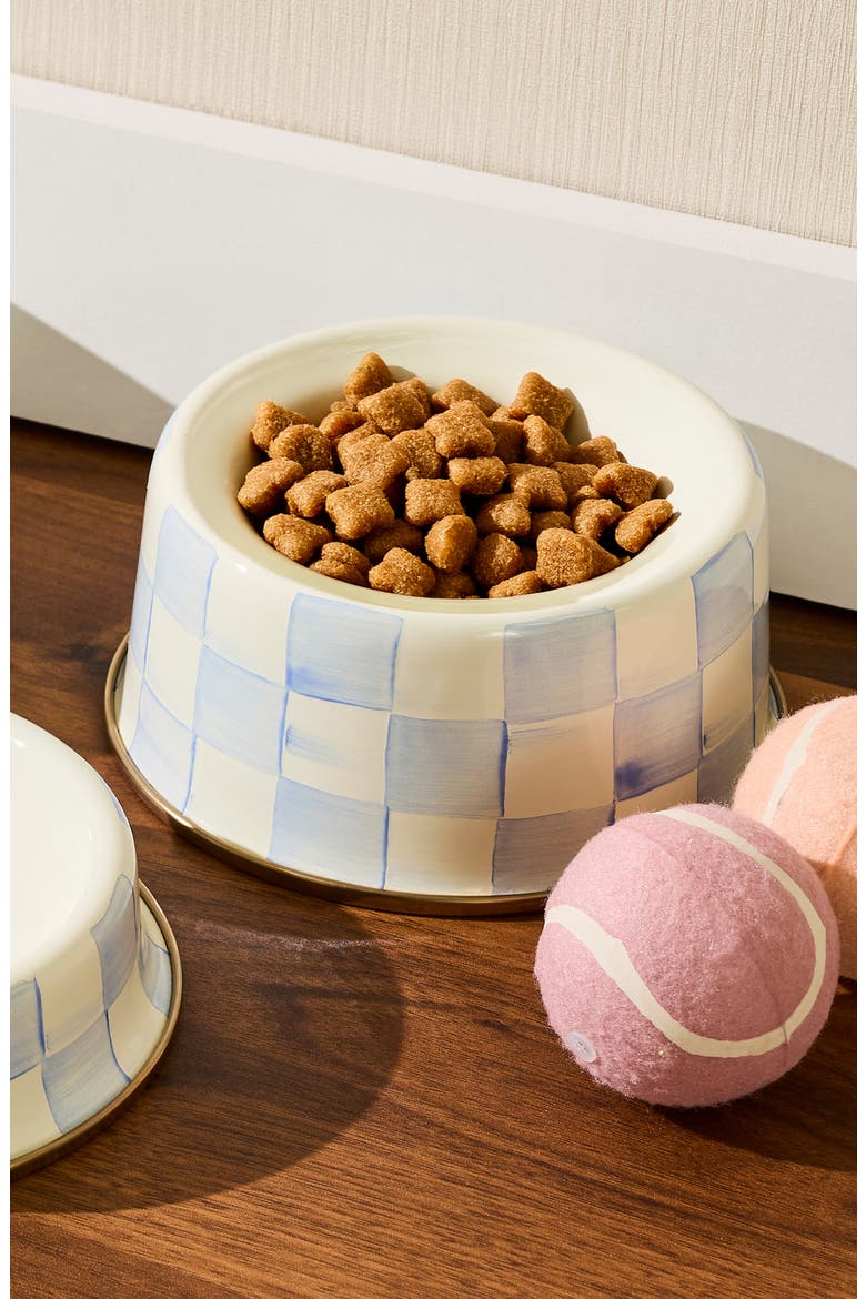 Sky Check Pet Dish, Alternate, color, BLUE