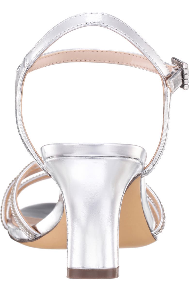 Nina Bobby Embellished Ankle Strap Sandal, Alternate, color, Silver