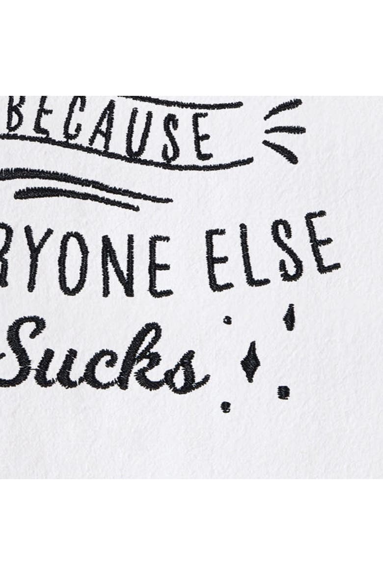 Everyone Sucks Kitchen and Bathroom Embroidered Hand Towel, Alternate, color, Black