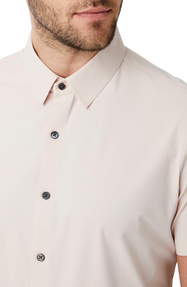 7 Diamonds American Me Slim Fit Short Sleeve Button-Up Performance Shirt, Alternate, color, Rose Quartz