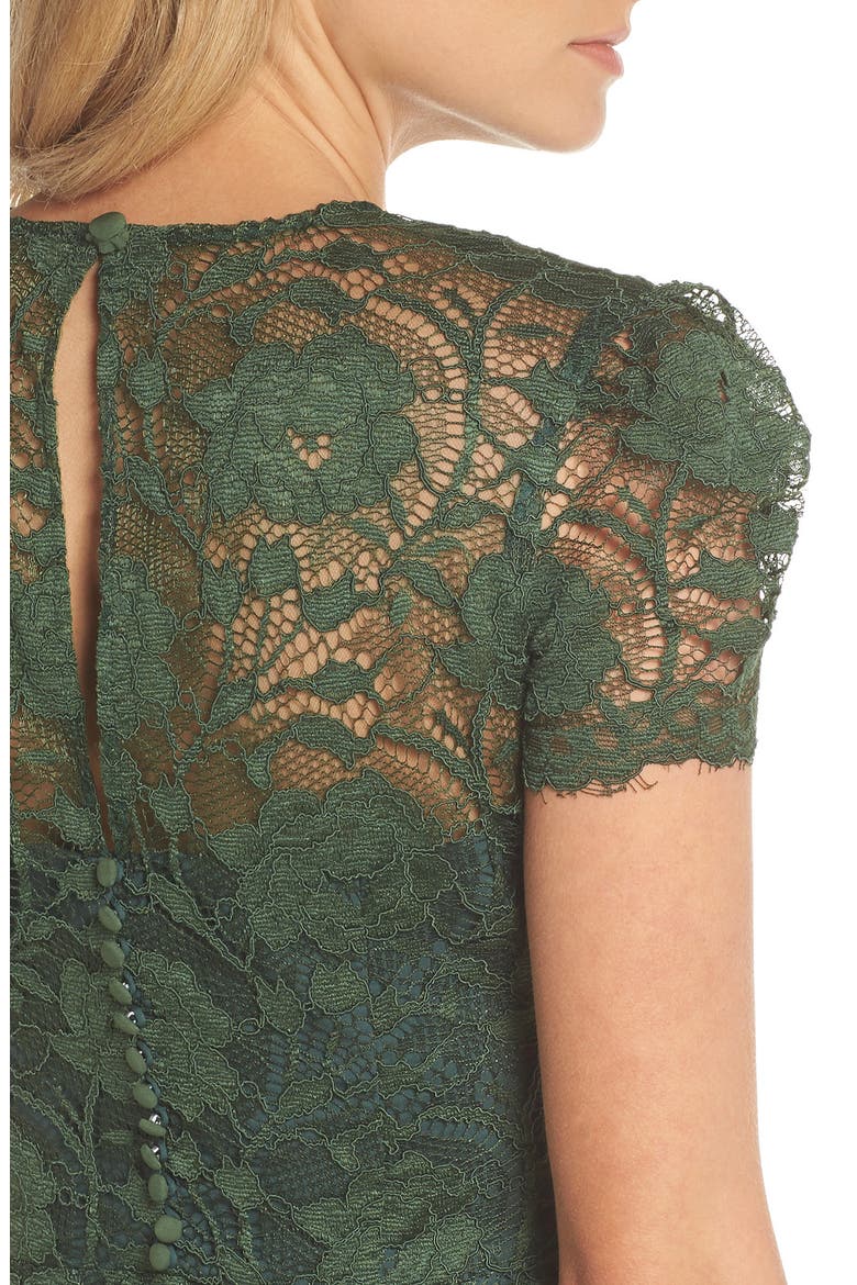 Eve Lace Midi Dress, Alternate, color, FOREST GREEN