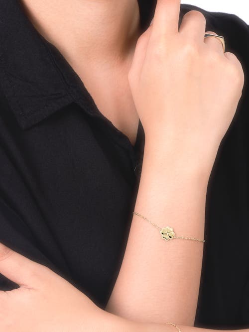 Devata Clover Heart Chain Bracelet In Gold