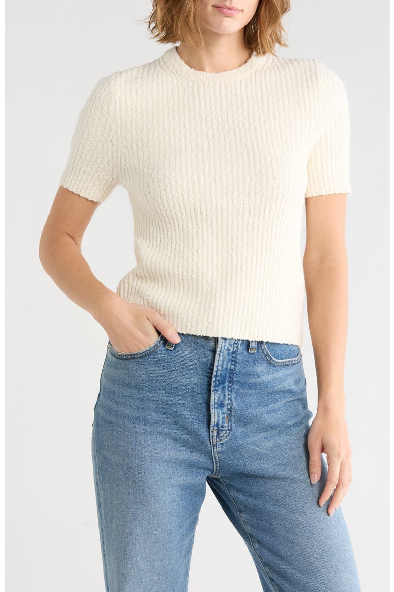 Bouclé Knit Sweater Top, Main, color, ANTIQUE CREAM