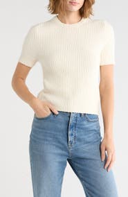 Madewell Bouclé Knit Sweater Top