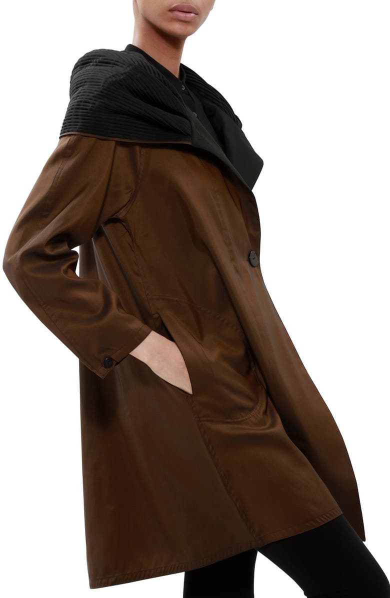 Mycra Pac Donatella Reversible Hooded Raincoat, Alternate, color, Brown Black