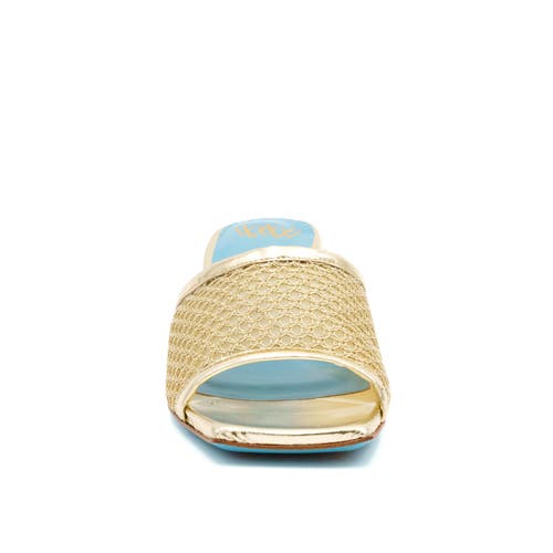 Valentina Rangoni Vesta Low Heel Mesh Slide In Gold Nadina