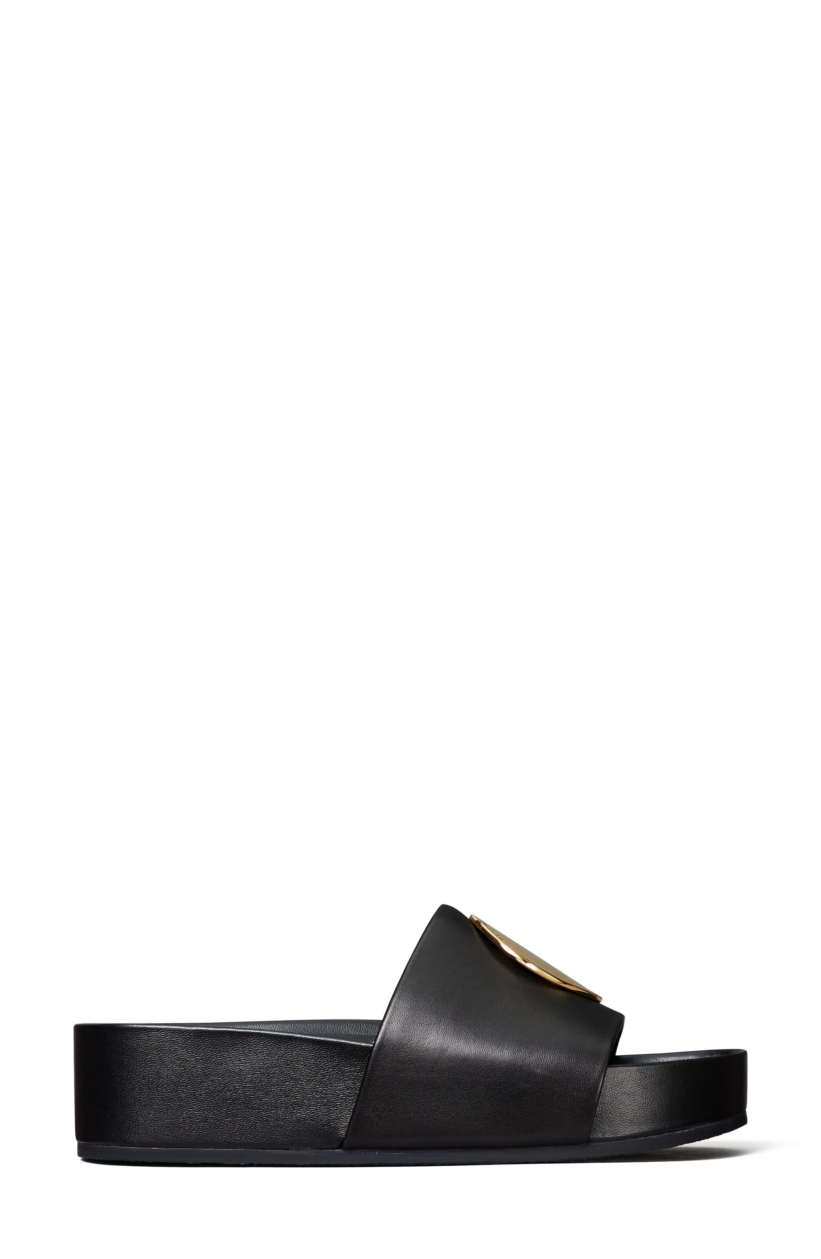 Tory Burch Patos Platform Slide Sandal, Alternate, color, Perfect Black