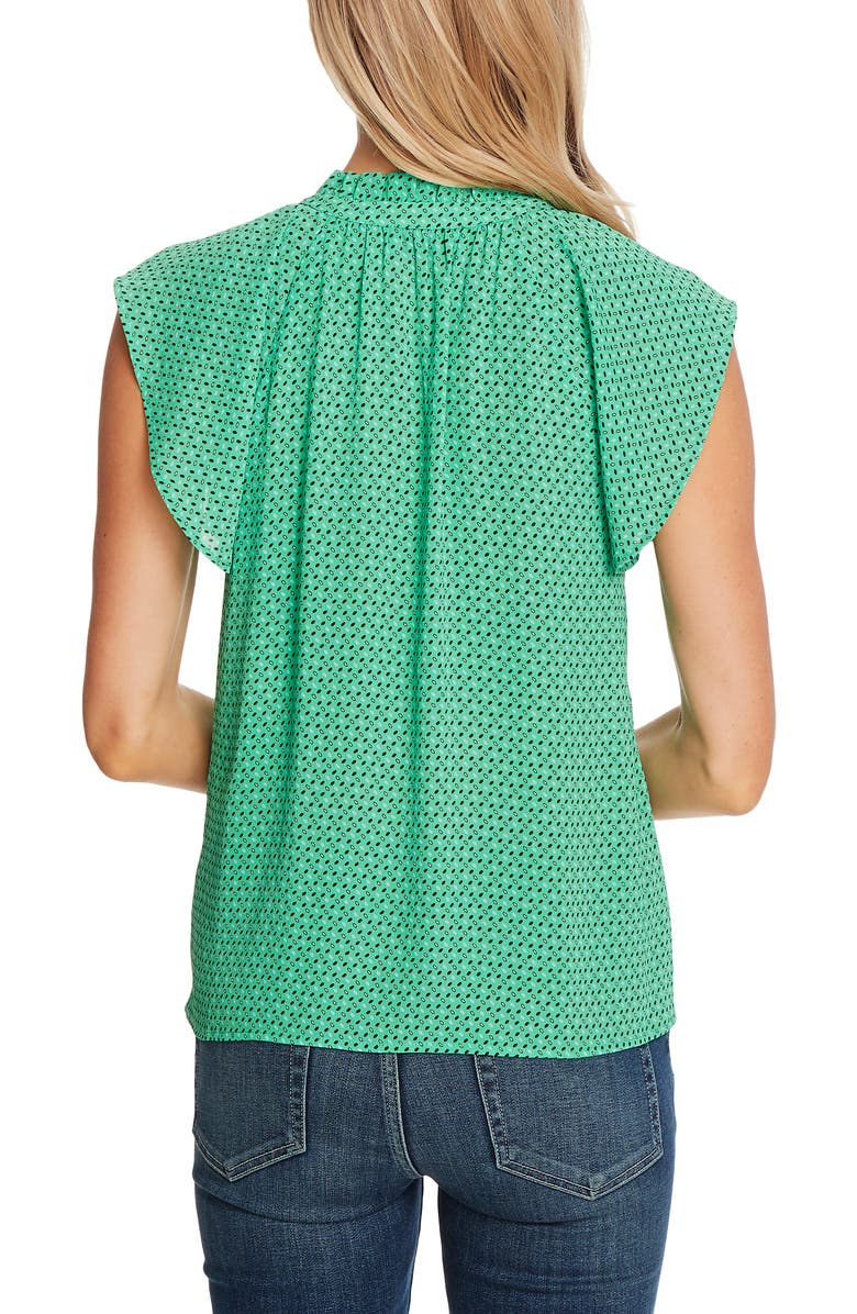 CeCe Geo Print Flutter Sleeve Blouse, Alternate, color, 