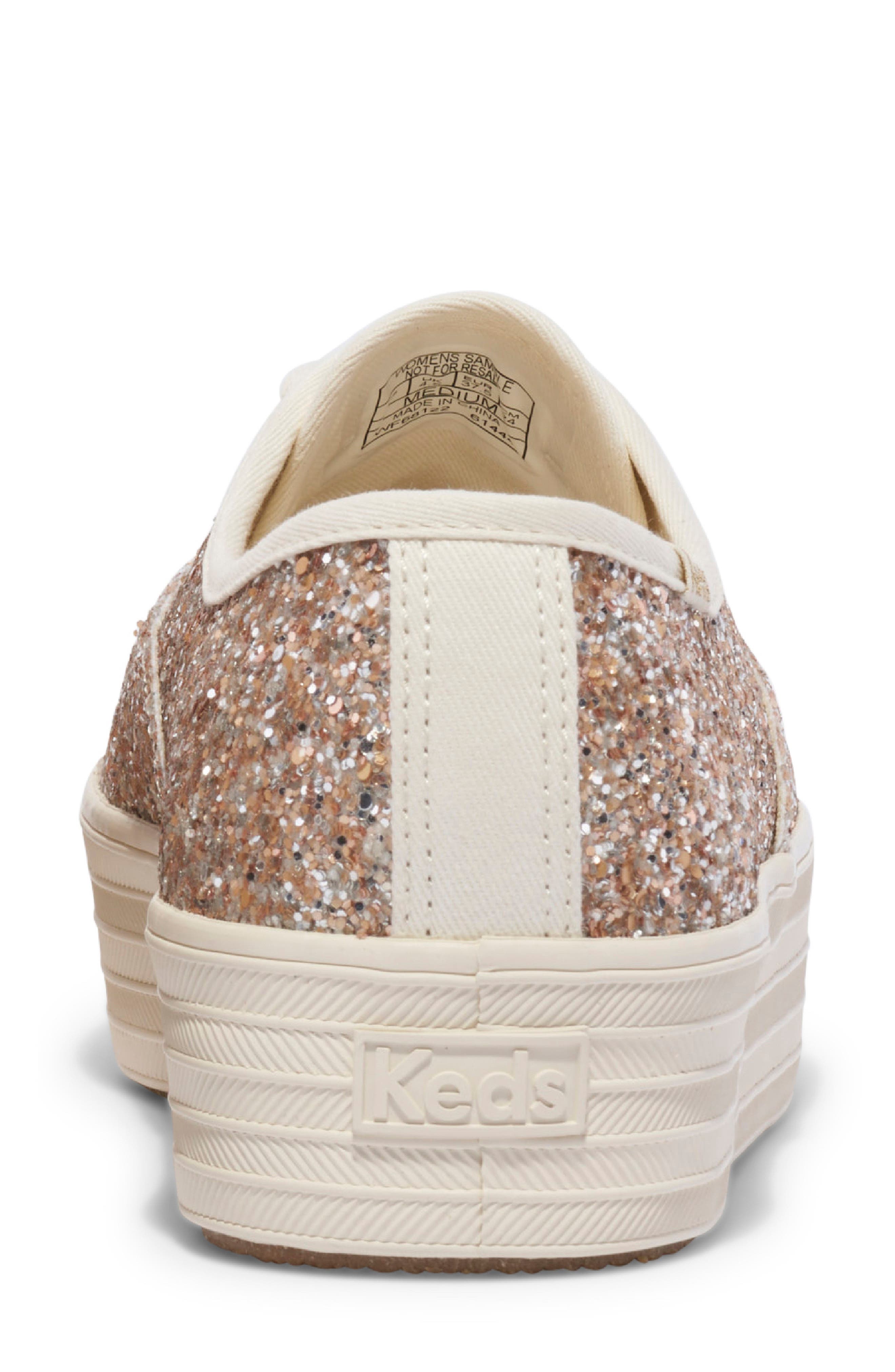 Point Glitter Platform Sneaker, Alternate, color, GOLD GLITTER