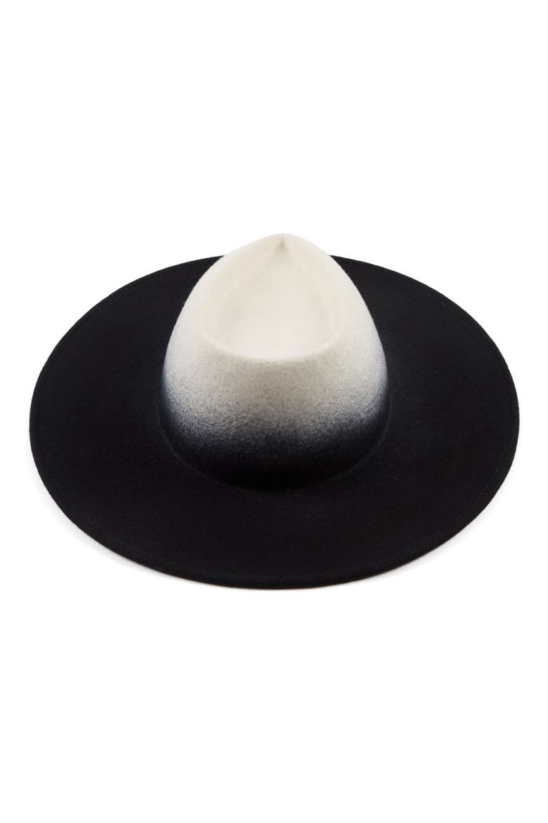 Harlowe Gradient Wool Felt Fedora, Alternate, color, WINTER WHITE/ BLACK