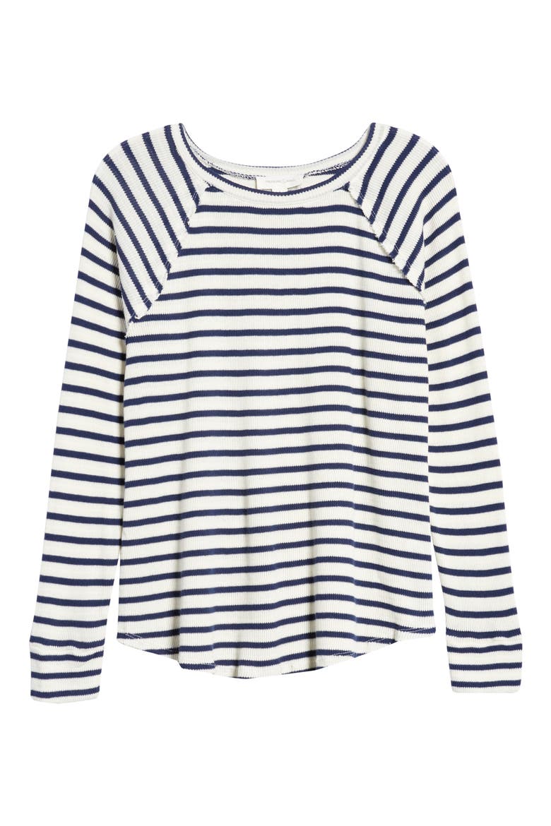 Long Sleeve Thermal Top, Alternate, color, WHITE- BLUE STRIPE