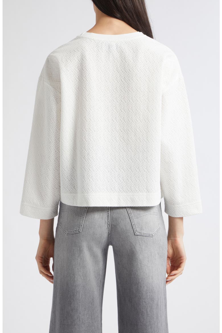 Crewneck Chevron Jacquard Sweater, Alternate, color, IVORY