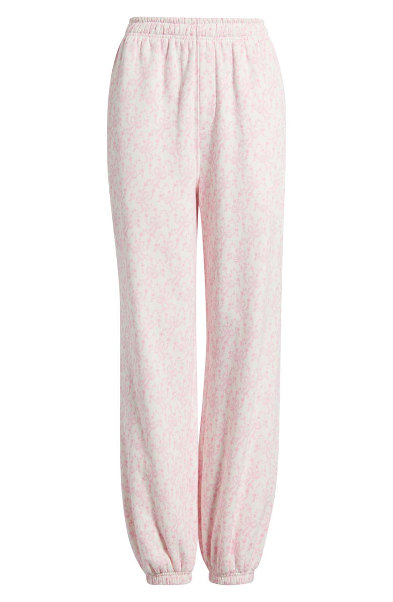 LoveShackFancy Liliana Ribbon Print Joggers, Alternate, color, Chantilly