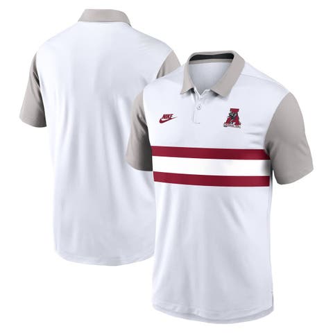 Men's Nike White/Gray Alabama Crimson Tide Athletic Prep Legacy Logo Vapor Performance Polo