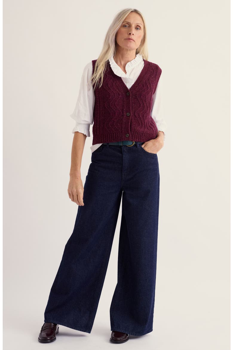 Pendouer Merino Wool Blend Sweater Vest, Main, color, DARK HELLEBORE