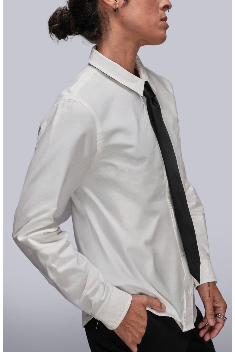 The Essential Long Sleeve Oxford Button Up, Alternate, color, WHITE