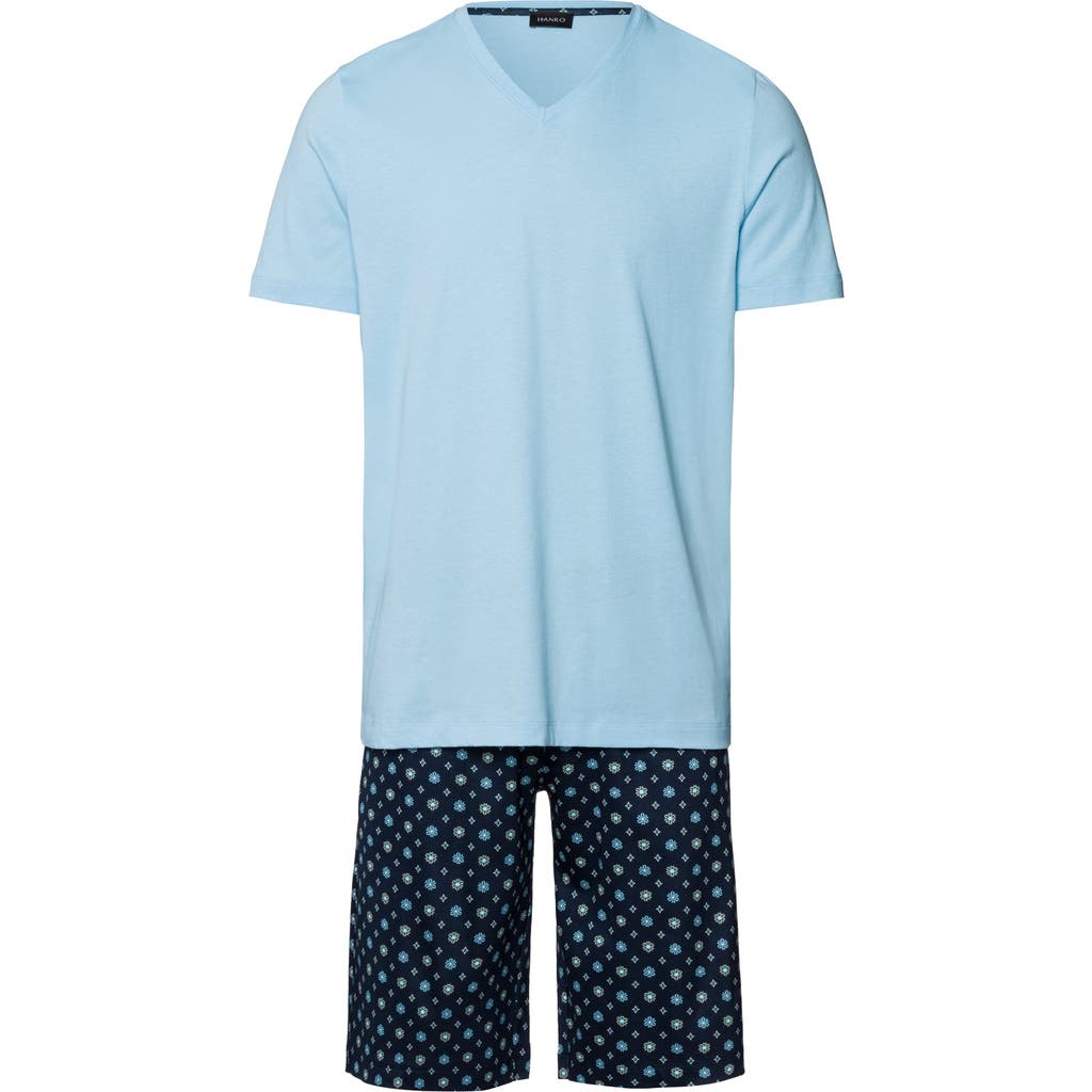 Hanro Cotton Night & Day Pyjama Set In Blue