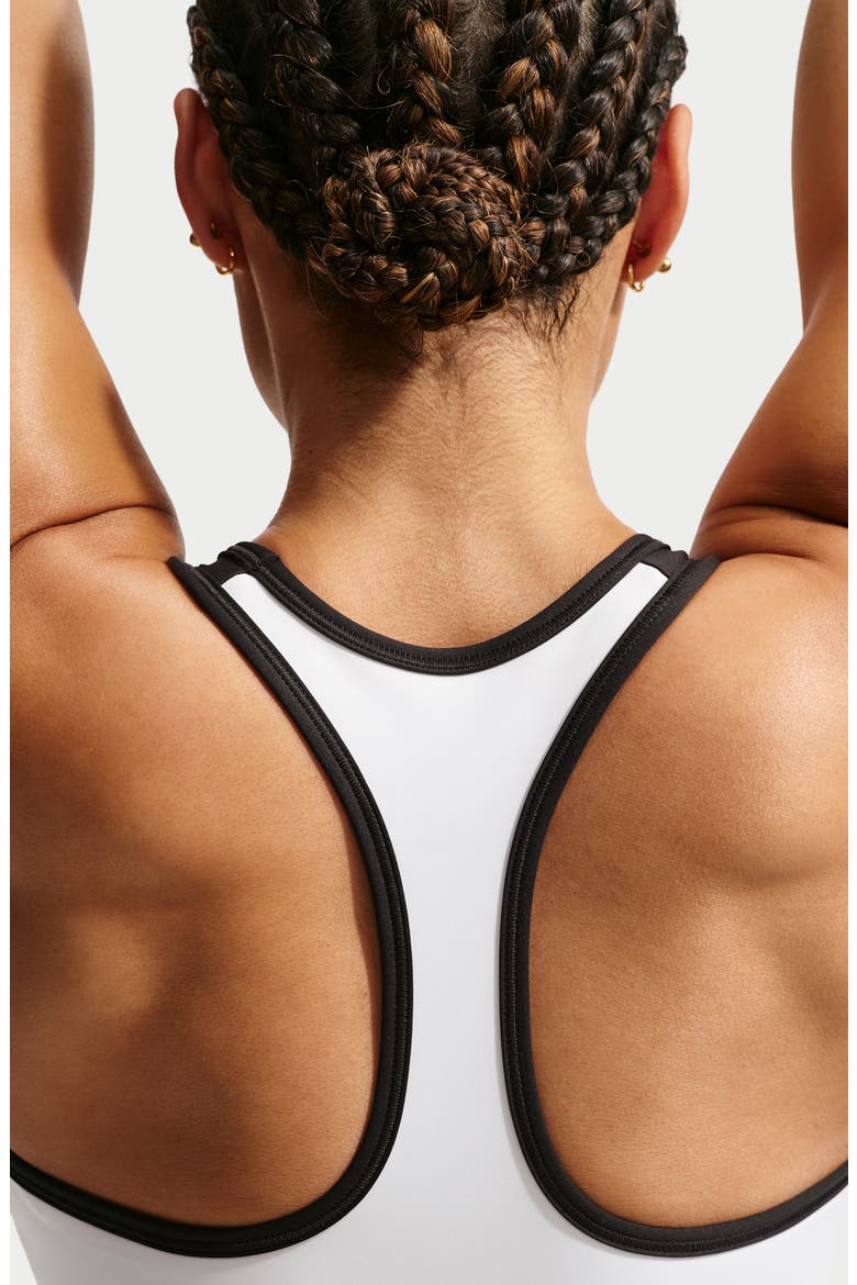 Swoosh Dri-FIT Sports Bra, Alternate, color, WHITE/ BLACK/ BLACK/ BLACK