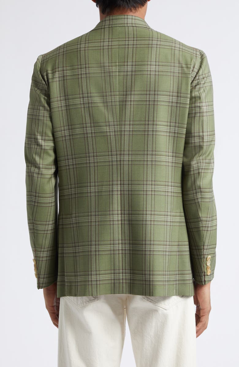 ISAIA Delain Check Wool Sport Coat, Alternate, color, Verde Segr 600