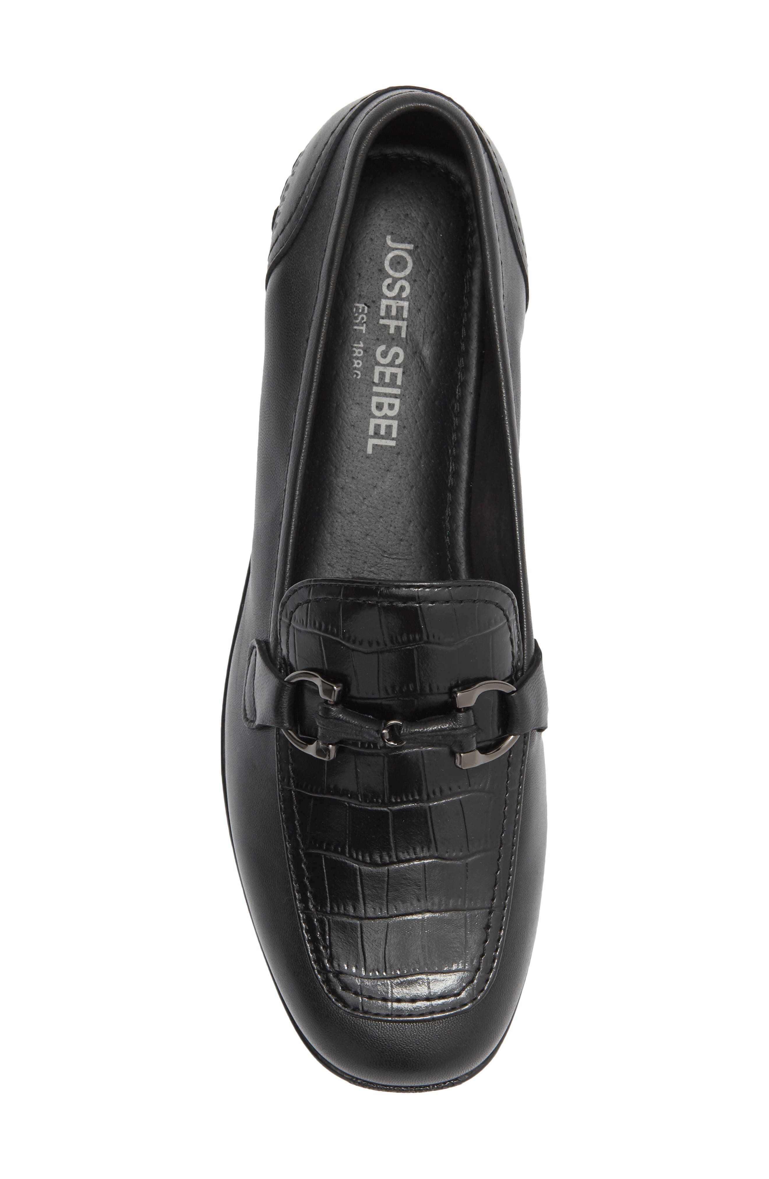 Fenja 40 Leather Loafer, Alternate, color, BLACK