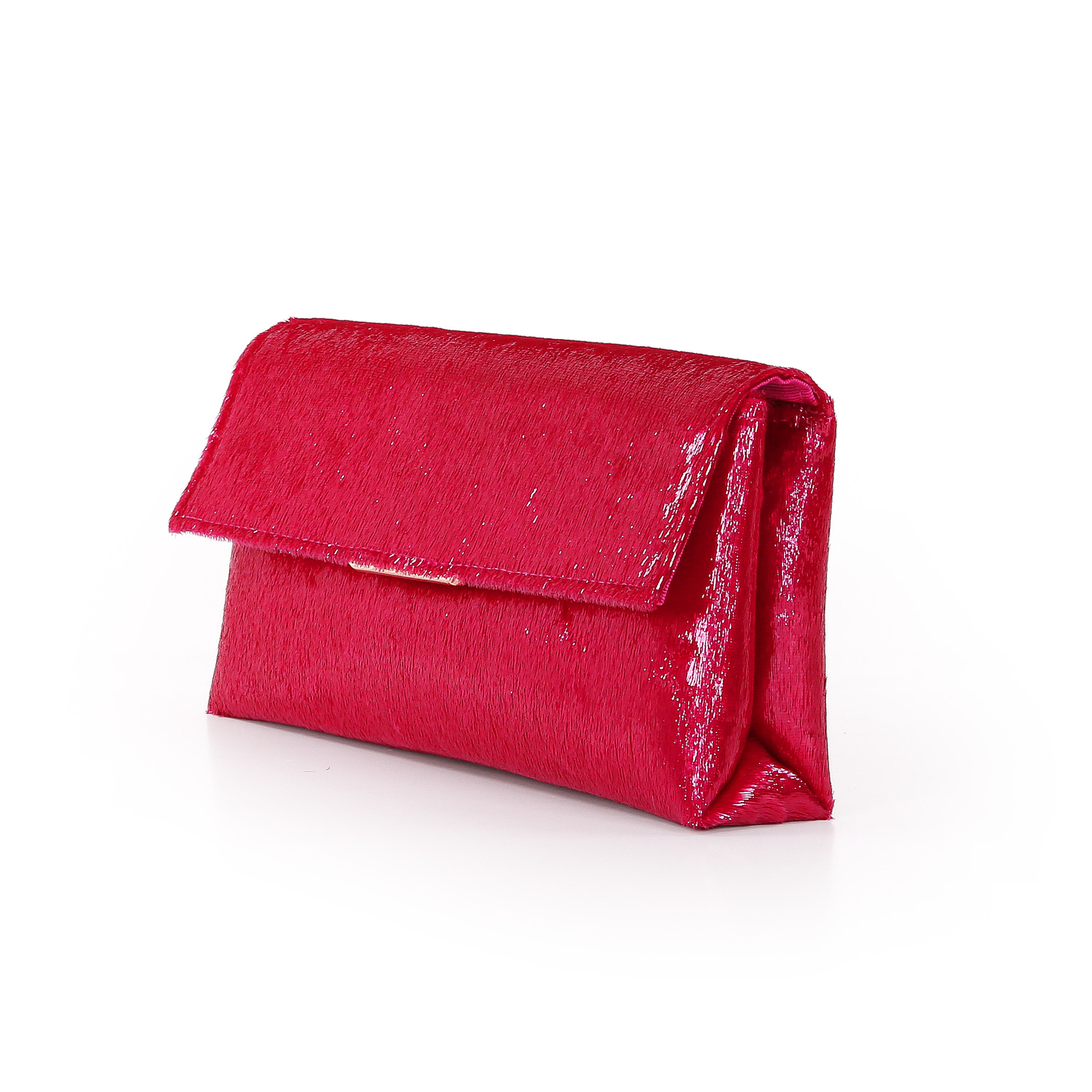 Angel Soft Faux Pony Hair Envelope Clutch, Alternate, color, Hot Pink