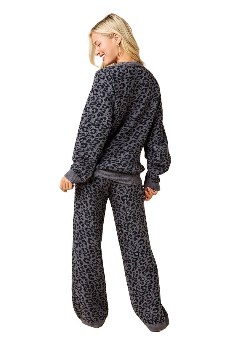 Marshmallow Leopard Crew Neck Lounge Set, Alternate, color, Wild Grey