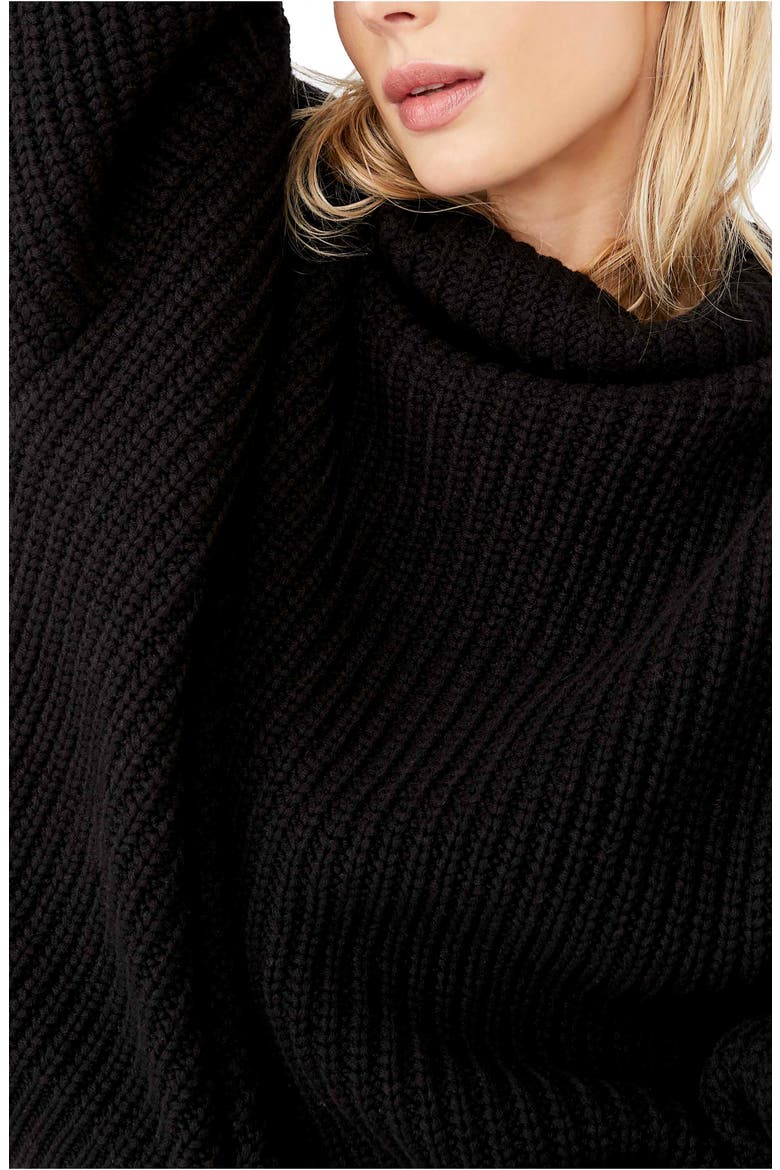 Swim Too Deep Turtleneck Sweater, Alternate, color, BLACK