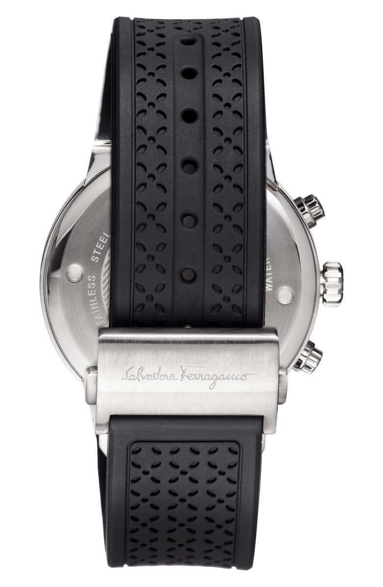 FERRAGAMO Salvatore Ferragamo F80 Chronograph Rubber Strap Watch, 39mm, Alternate, color,