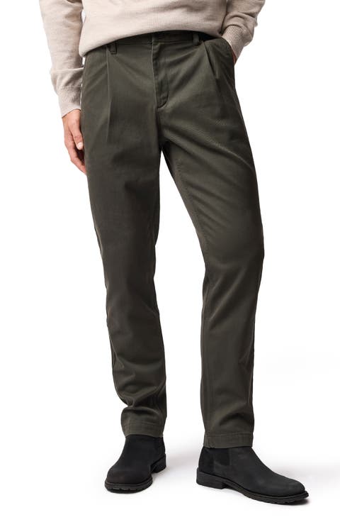 Fielding Pleated Tapered Cotton Twill Chinos