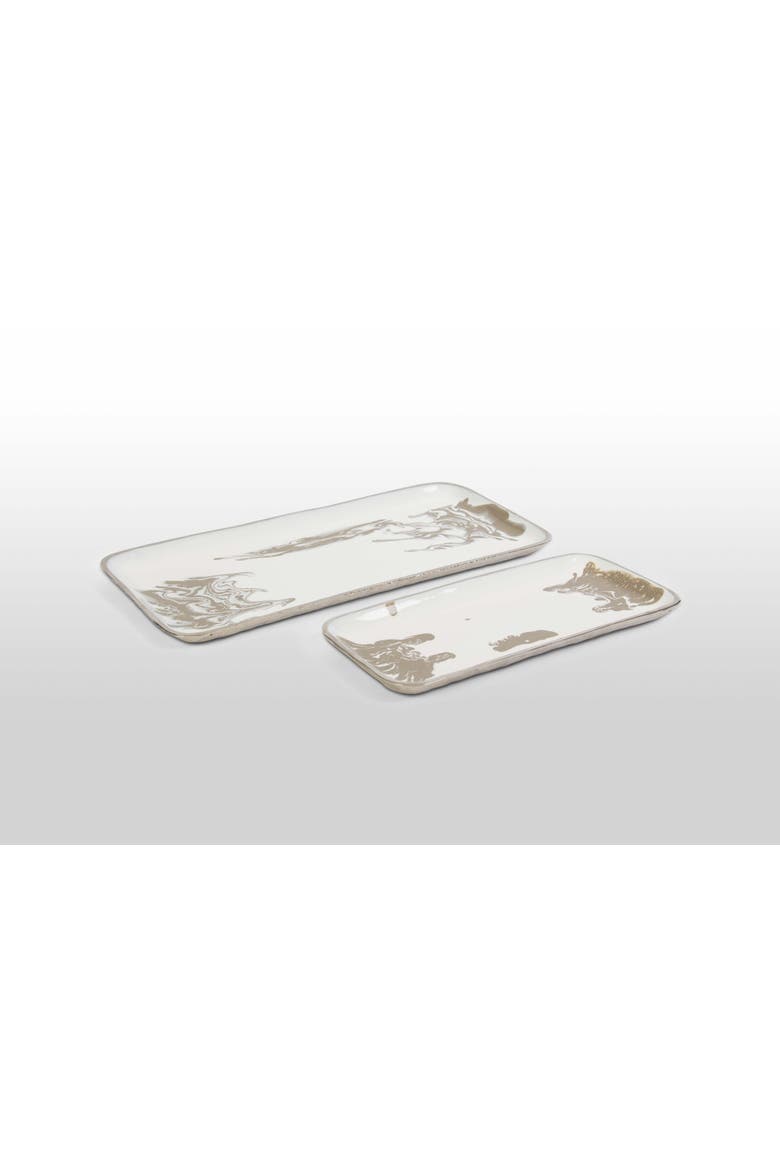 Dansbury Rectangle Tray, Alternate, color, Silver