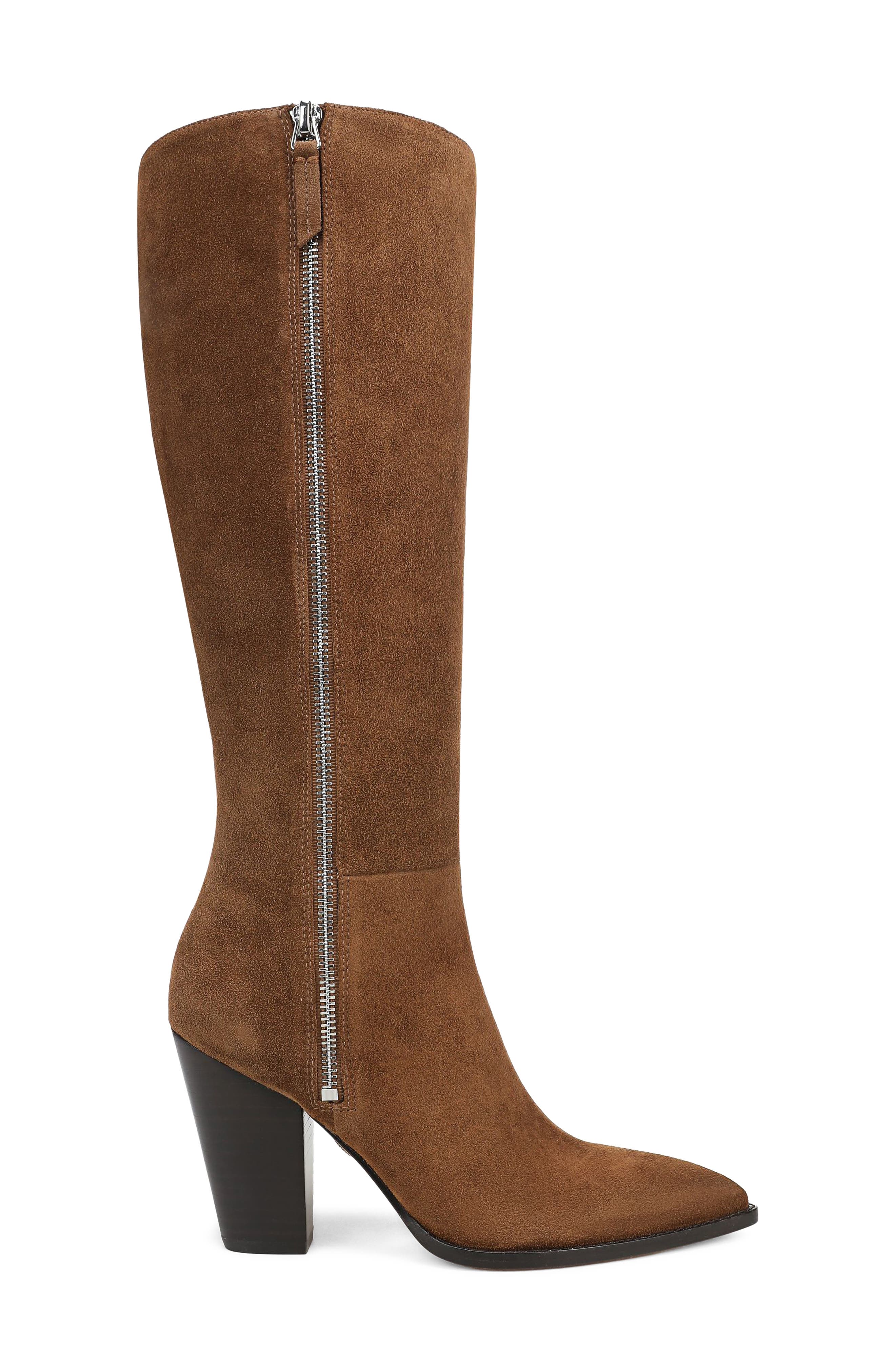 Levanne Leather Knee High Boot, Alternate, color, CHESTNUT SUEDE