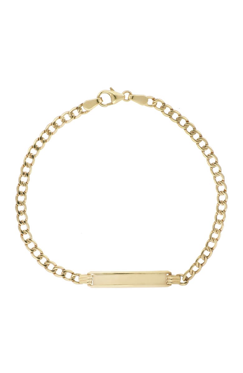 Bony Levy 14K Yellow Gold Engravable ID Tag Curb Link Chain Bracelet, Main, color,