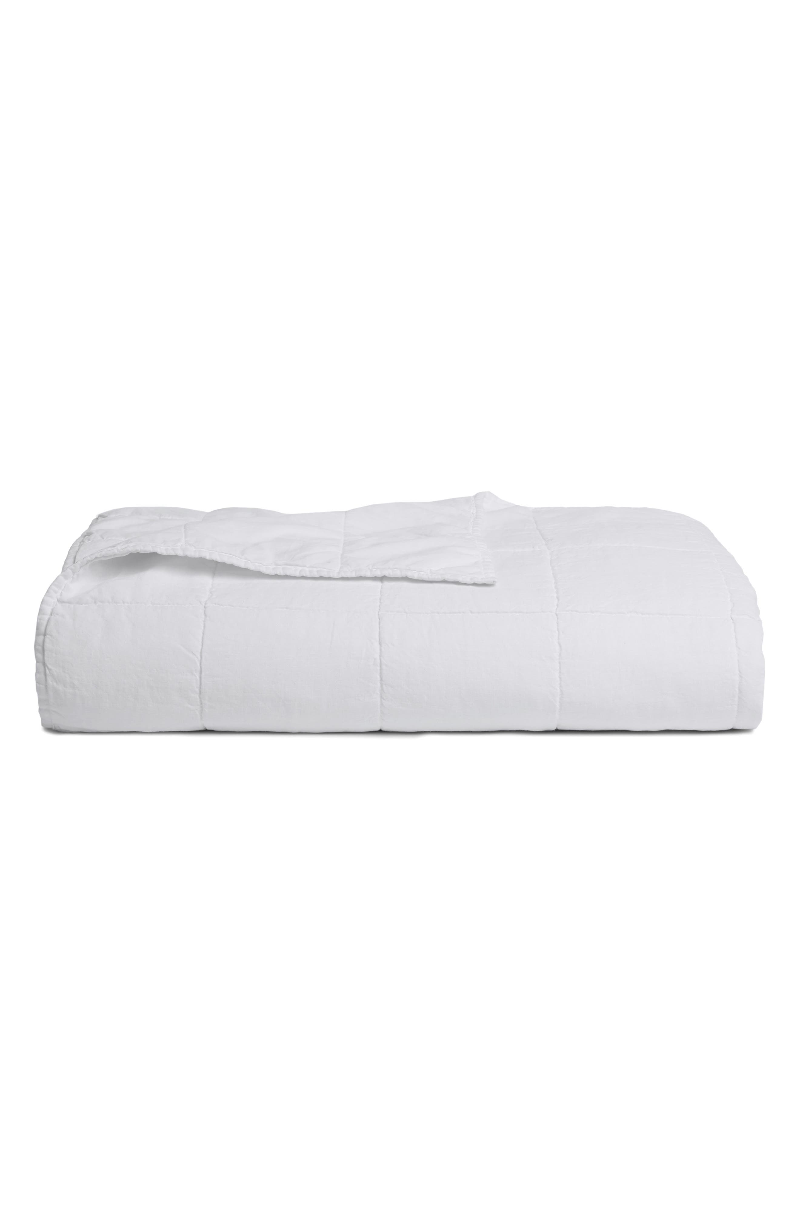 Parachute Linen Box Quilt in White 