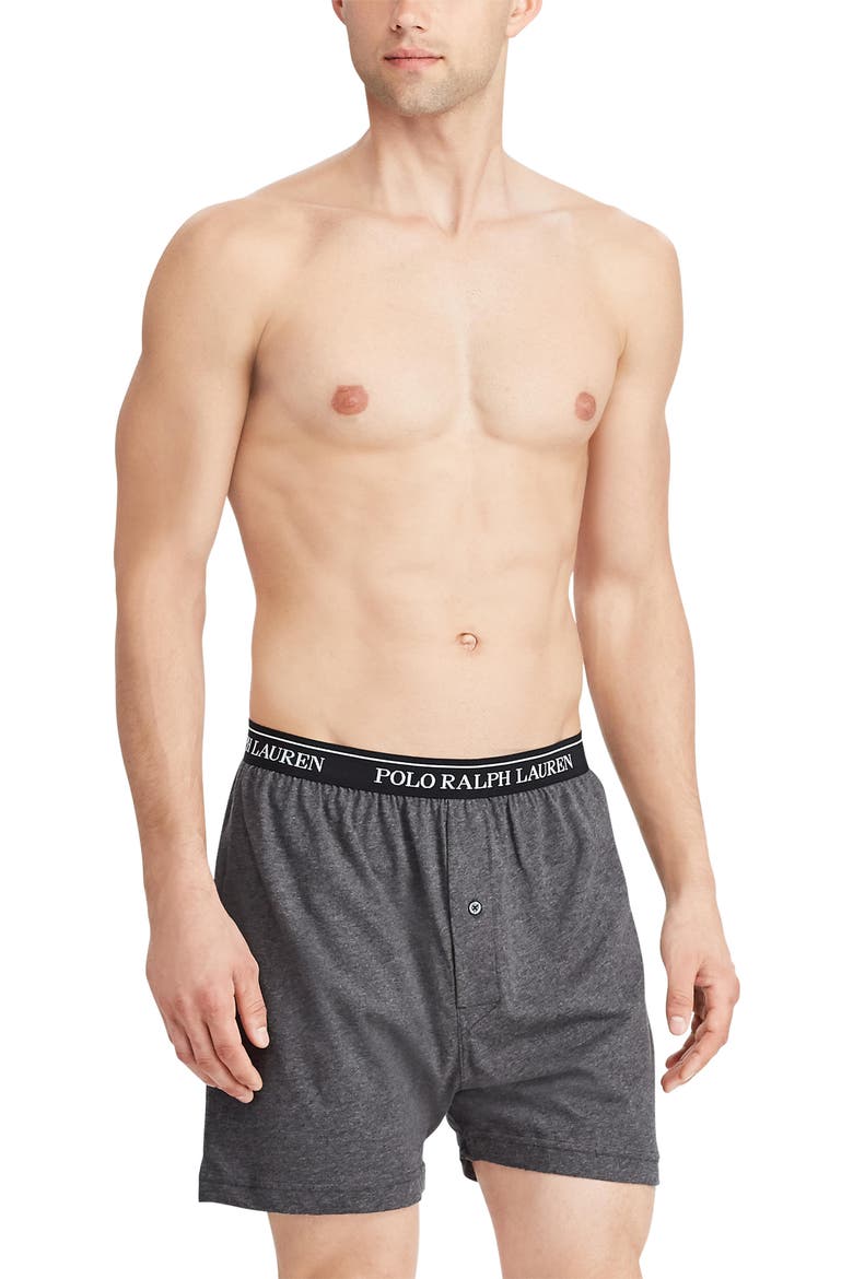 Assorted 5-Pack Knit Cotton Boxers, Alternate, color, GREY ASSORTED