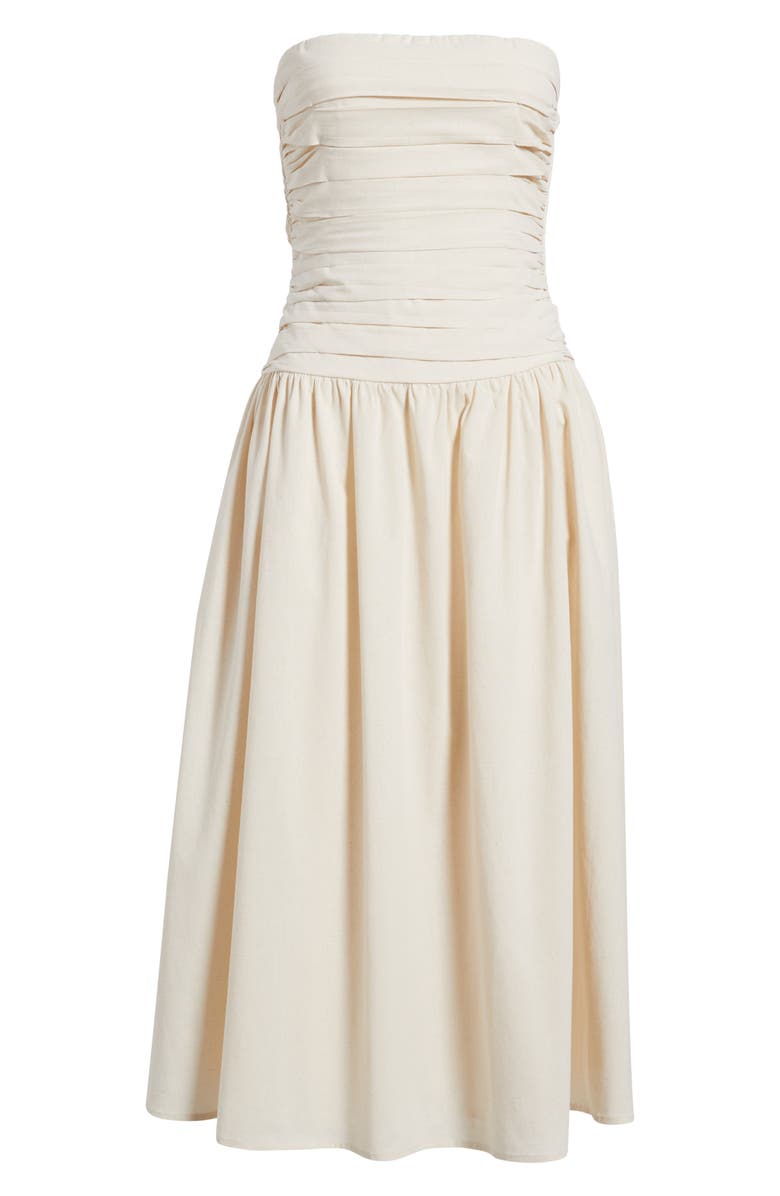 MOON RIVER Pleated Strapless Maxi Dress, Alternate, color,