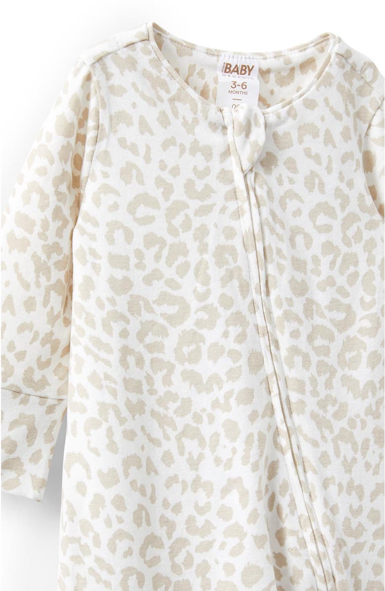Cotton On Kids Growie Long Sleeve Zip All In One Romper, Alternate, color, Rainy Day Ocelot