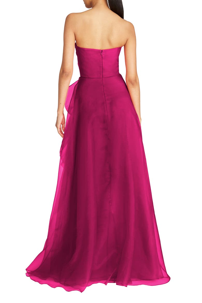 Teresa Strapless Draped Gown, Alternate, color, SANGRIA