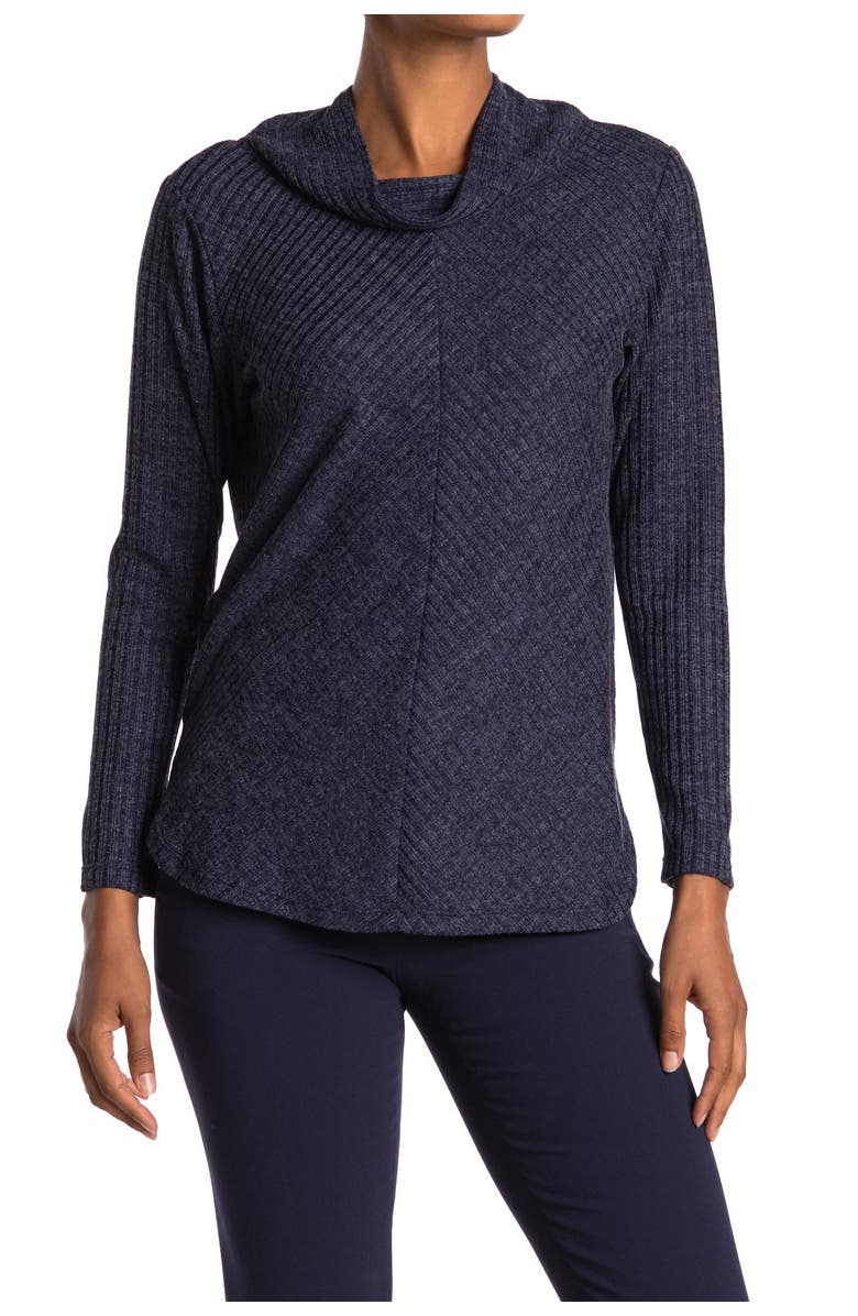 MAX STUDIO Cowl Neck Rib Knit Top, Main, color,