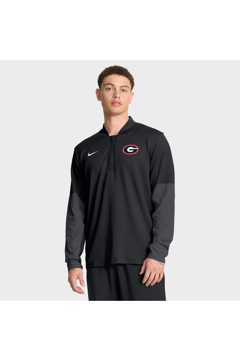 Men's Nike Black Georgia Bulldogs One Goal Performance Half-Zip Pullover, Main, color, Black