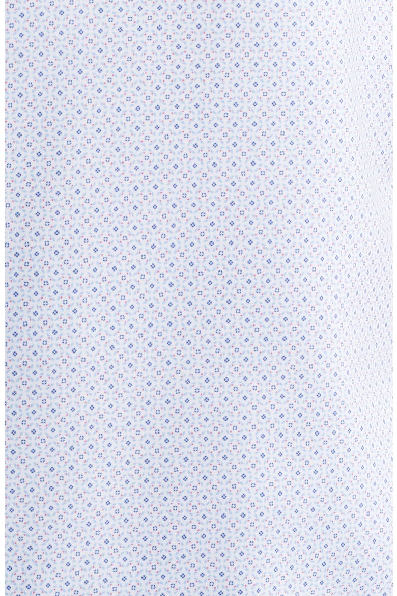 Champers Micromedallion Print Short Sleeve Performance Poplin Button-Up Shirt, Alternate, color, WHITE